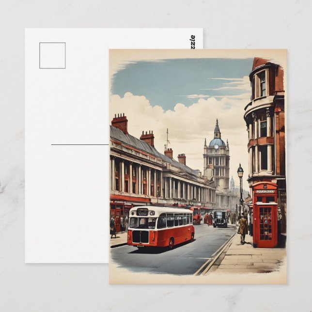 Cartão Postal Poster vintage de Londres (Frente/Verso)