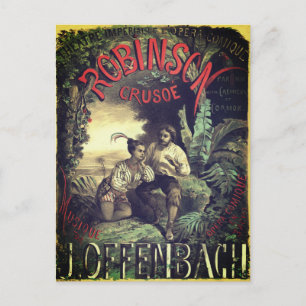 Cartão Postal Poster vintage de ópera Robinson Crusoé