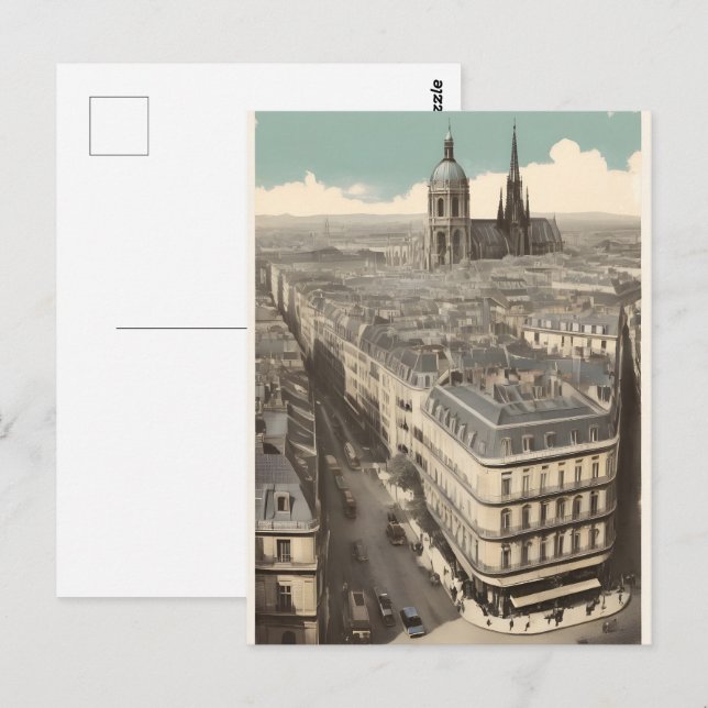 Cartão Postal Poster vintage de Paris (Frente/Verso)