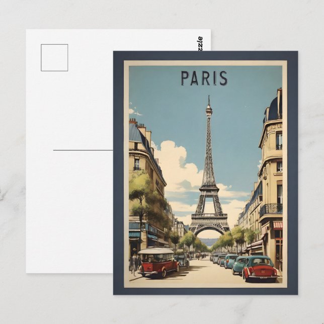 Cartão Postal Poster vintage de Paris (Frente/Verso)
