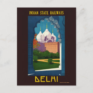 Cartão Postal Poster vintage Delhi Índia 1930