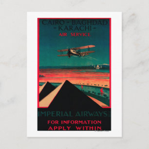 Cartão Postal Poster vintage do ar do Cairo - de Bagdade - de