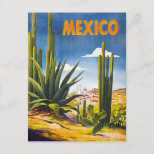 Cartão Postal Poster vintage do México restaurado