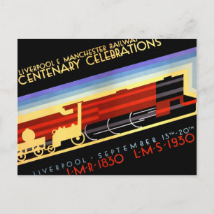 Cartão Postal Poster vintage Ferroviário de Liverpool Mancheste