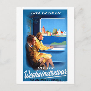 Cartão Postal Poster vintage Holandês Restaurado
