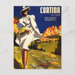 Cartão Postal Poster vintage Itália de Cortina Dolomés Restaur
