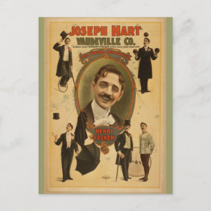 Cartão Postal poster vintage - Joseph Hart Vaudeville Co - 1899