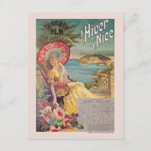 Cartão Postal poster vintage l'Hiver à Nice 1892