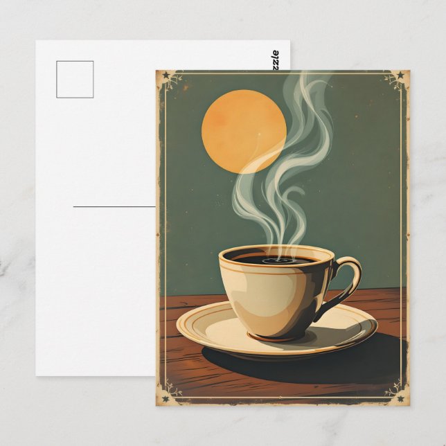 Cartão Postal Poster vintage para café (Frente/Verso)