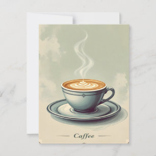 Cartão Postal Poster vintage para café