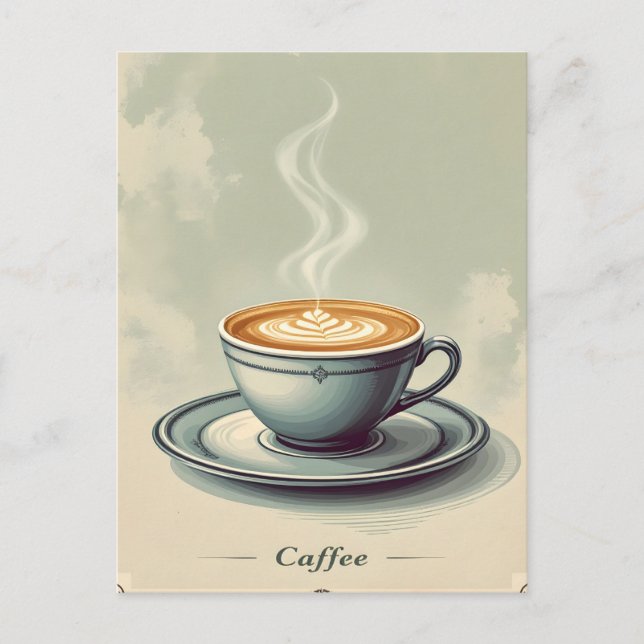 Cartão Postal Poster vintage para café (Frente)