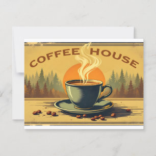 Cartão Postal Poster vintage para café