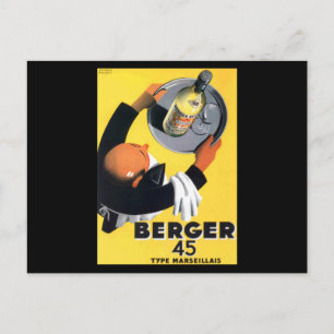 Cartão Postal Poster vintage retro Berger 45 tipo maseillais