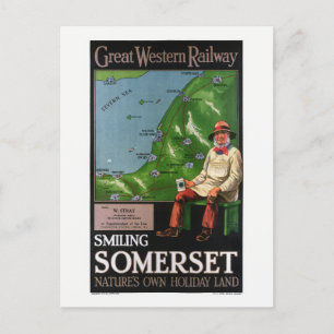 Cartão Postal Poster vintage Smiling Somerset UK 1940