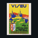 Cartão Postal Poster vintage Viseu Portugal 1934<br><div class="desc">Viagens vintage de Portugal. Viseu antiga e nobilíssima cidade de Portugal. Publicado em 1934. Observe que nossos posters são reproduções de alta qualidade baseadas em exames profissionais de alta resolução dos originais. Nosso processo de retoque manual não envolve o uso de filtros que removem qualquer detalhe ou textura original que...</div>