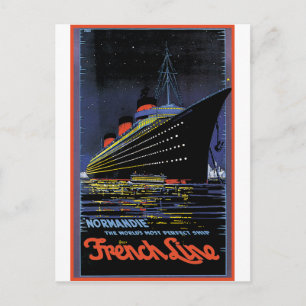 Cartão Postal posters de viagens vintage: Linha francesa Normand