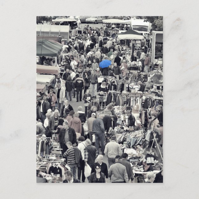 Cartão Postal Postkarte - "Blauer Schirm in grauer Masse" (Frente)