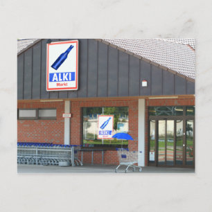Cartão Postal Postkarte - der "Blaue Schirm" kauft ein