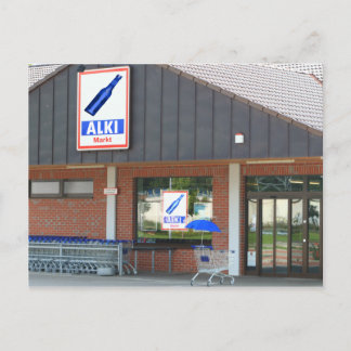 Cartão Postal Postkarte - der "Blaue Schirm" kauft ein