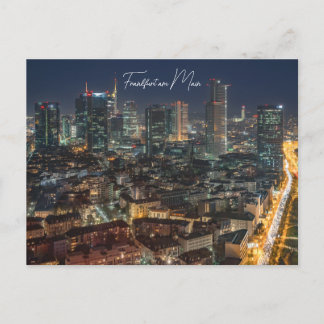 Cartão Postal Postkarte, die Skyline Frankfurt bei Nacht