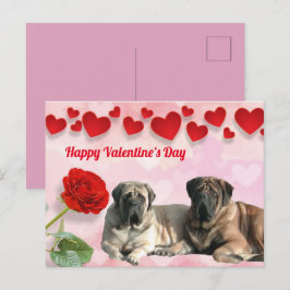 Cartão Postal Postkarte English Mastiff Valentinstags 