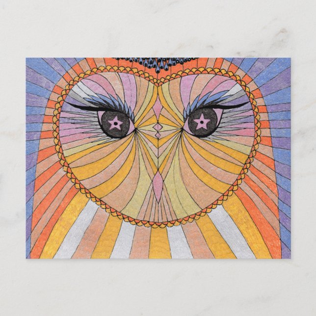 Cartão Postal Postkarte Eule (Frente)