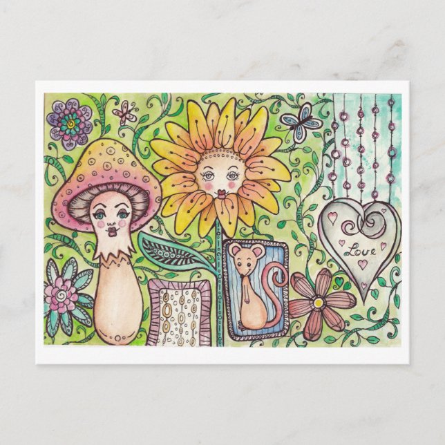 Cartão Postal Postkarte mit lustigem Fantasiemotive (Frente)