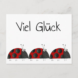 Cartão Postal Postkarte Viel Glück, Marienkäfer Glückwunschka
