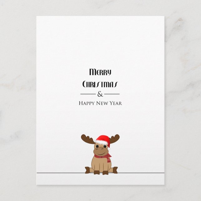 Cartão Postal Postkarte Weihnachten Elch (Frente)