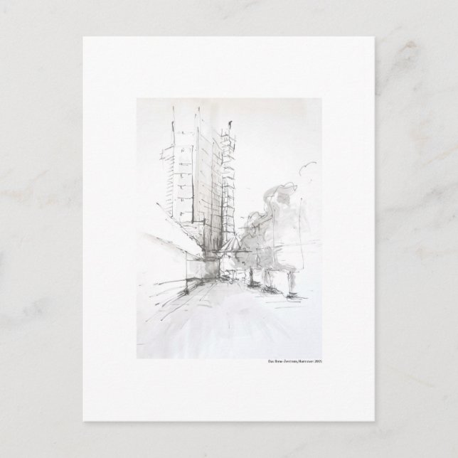 Cartão Postal Postkarte Zeichnung Bleistift Hannover (Frente)