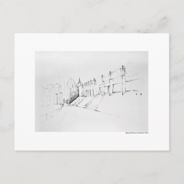 Cartão Postal Postkarte Zeichnung Bleistift Hannover (Frente)