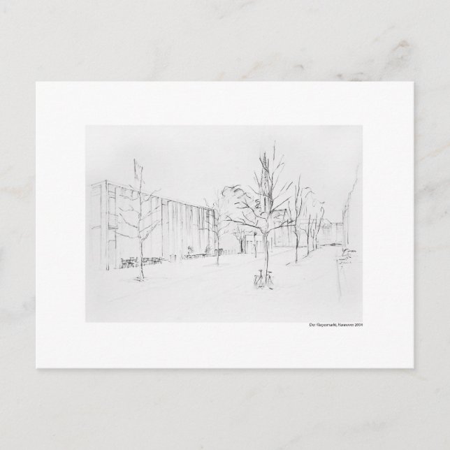 Cartão Postal Postkarte Zeichnung Bleistift Hannover (Frente)