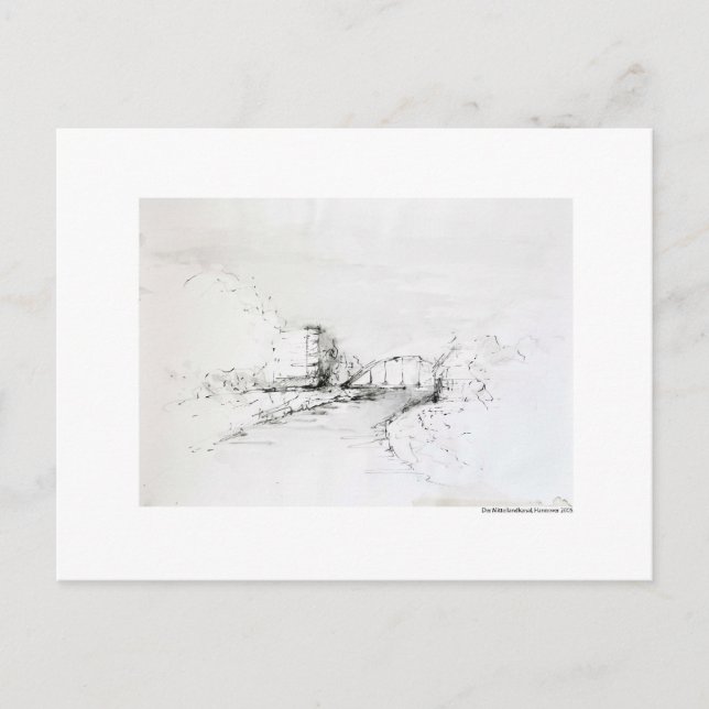 Cartão Postal Postkarte Zeichnung Bleistift Hannover (Frente)