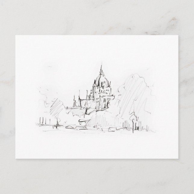 Cartão Postal Postkarte Zeichnung Bleistift Hannover (Frente)