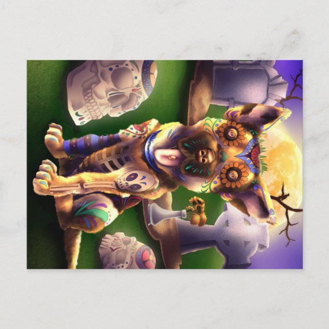 Cartão Postal Posto Card Wolf Gang Pup German Sheperd (Frente)