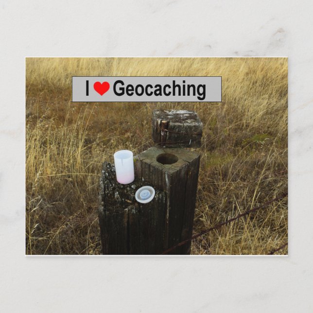 Cartão Postal Posto de cerca Ocultar: Geocaching (Frente)