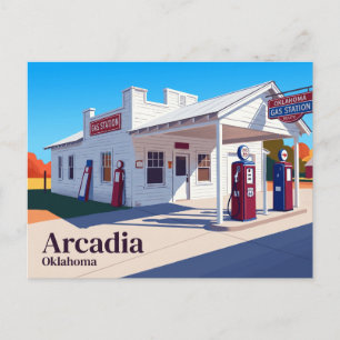 Cartão Postal Posto de Gasolina da Rota 66 de Oklahoma, Arcadia