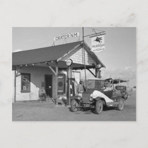Cartão Postal Posto de gasolina do Novo México, 1936