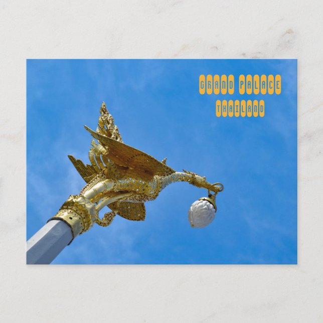 Cartão Postal Posto de Lâmpada de Aves Míticas Gilded (Frente)