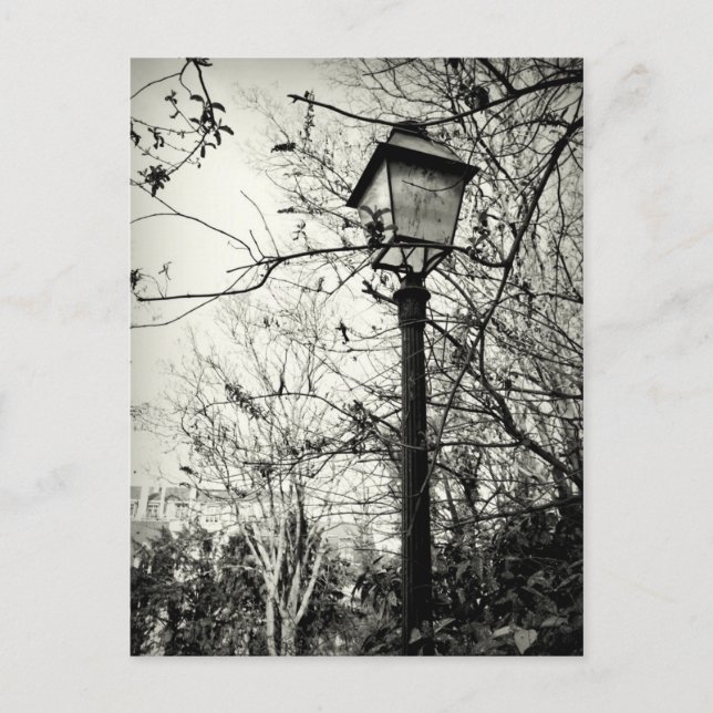 Cartão Postal Posto de lâmpadas em Paris (Frente)