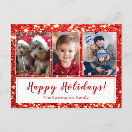 Cartão Postal Posto de Natal de Script de Fotos de Feriados Feli