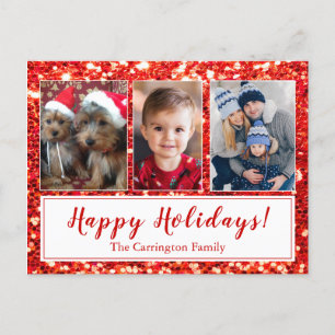 Cartão Postal Posto de Natal de Script de Fotos de Feriados Feli