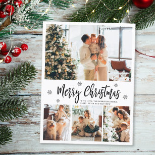 Cartão Postal Posto de Natal para a Colagem de Fotos Elegante Ty