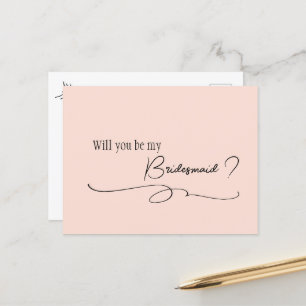 Cartão Postal Posto de Proposta de Bridesmaid para Caligrafia Ro