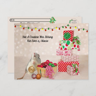 Cartão Postal Posto - Decoração De Rato Bonito Para O Natal