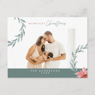 Cartão Postal Posto Moderno Minimalista e Feliz da Família de Na