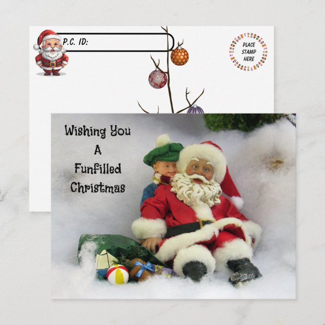 Cartão Postal Posto - Papais noeis ganham um troço (Frente/Verso)