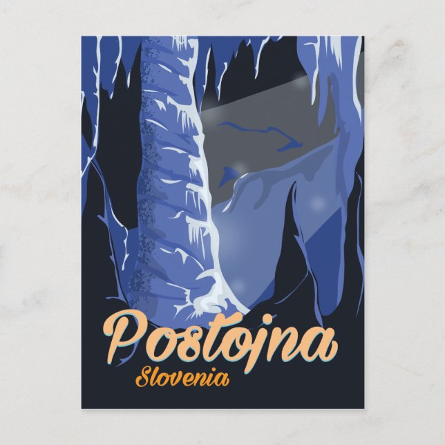 Cartão Postal Postojna Eslovênia viagens vintage (Frente)