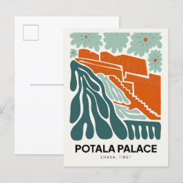 Cartão Postal Potala Palace Lhasa Tibet abstrato viagem floral