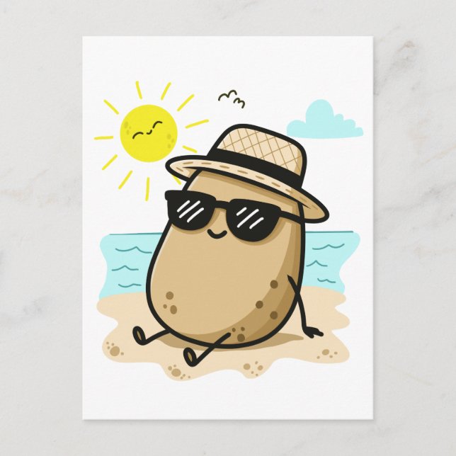 Cartão Postal Potato On The Beach Summer Vibes (Frente)